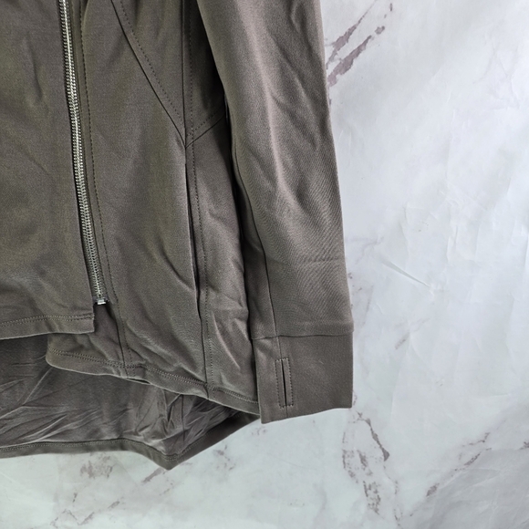 White House Black Market Jacket Womens Small Cowl Zip Slub Lounge Alpaca Thumb - Picture 4 of 12